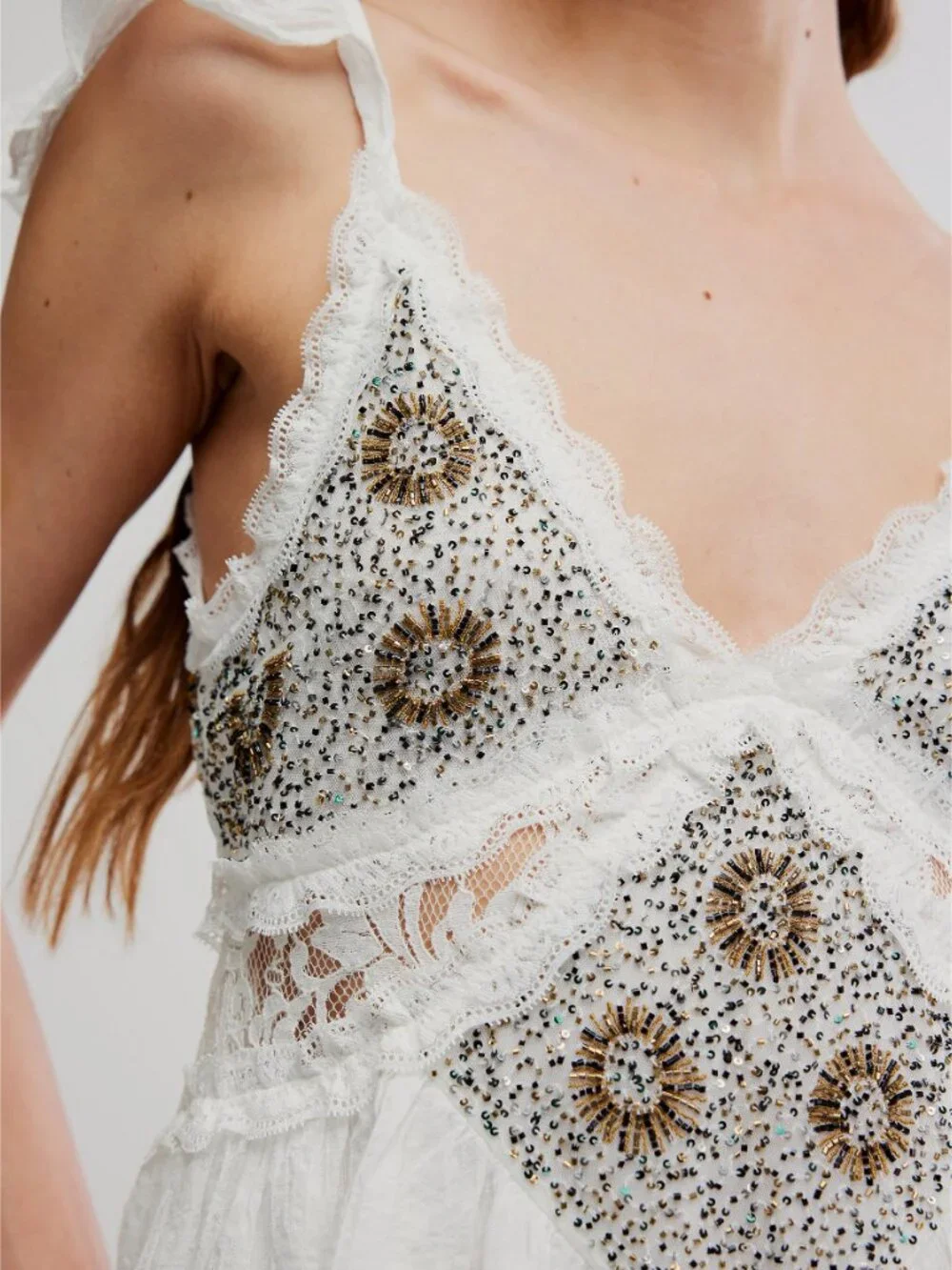 FREE PEOPLE Enchanted Romper / Ivory Combo